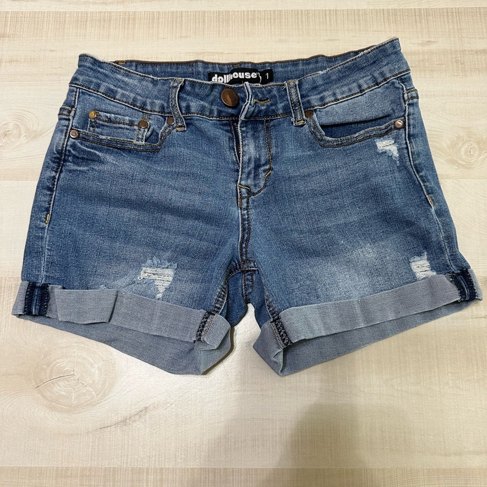 Dollhouse Distressed Denim Shorts